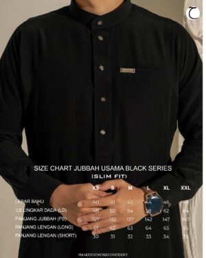 SIZE CHART JUBBAH SLIMFIT