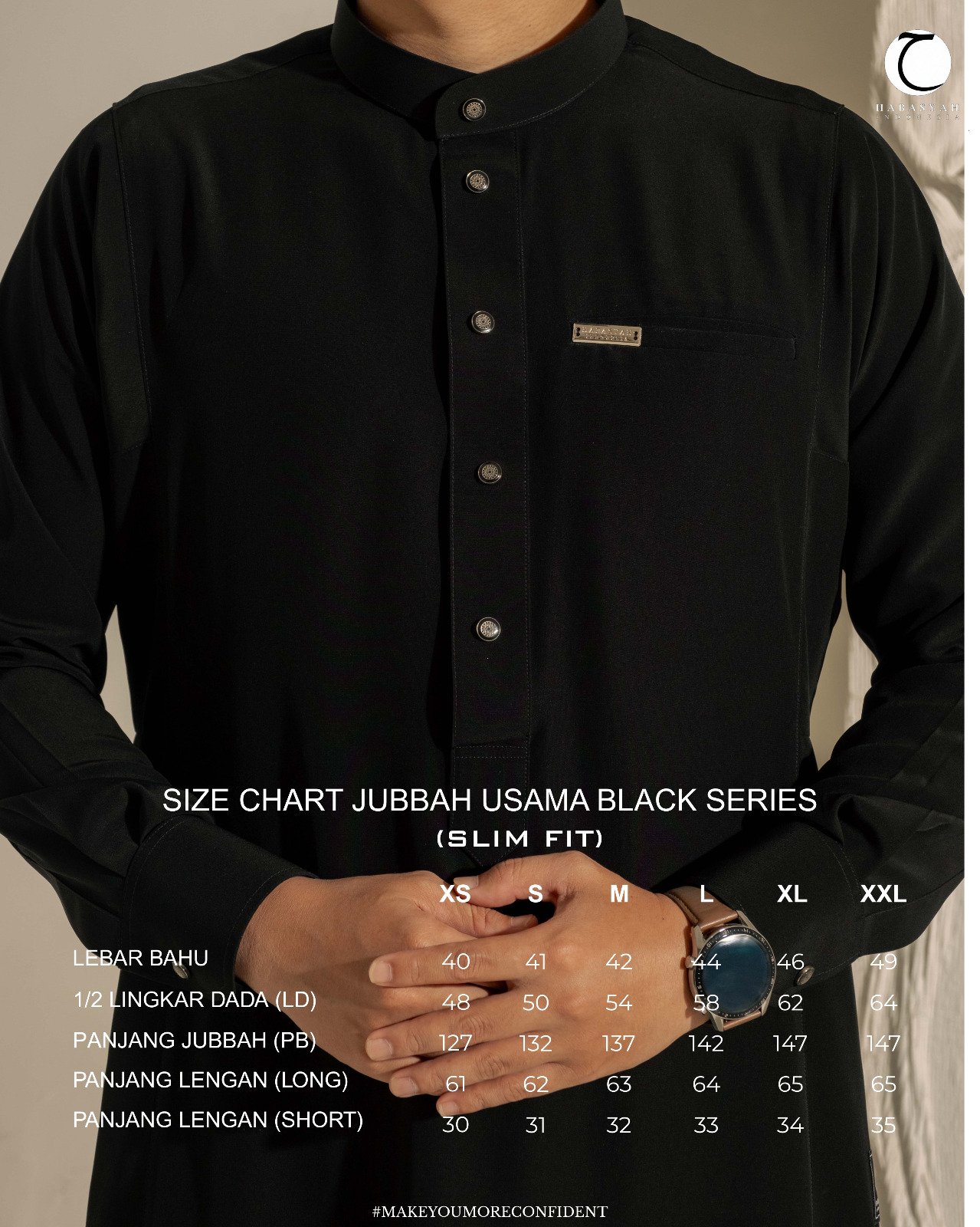 SIZE CHART JUBBAH SLIMFIT